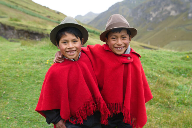 Two boys from the highlands of Cotopaxi in Ecuador