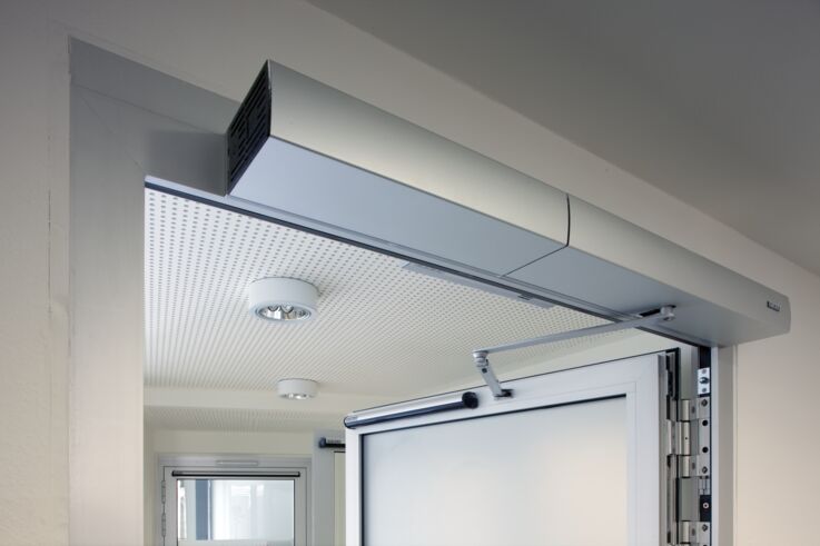 GEZE Slimdrive swing door drive with integrated hold-open device