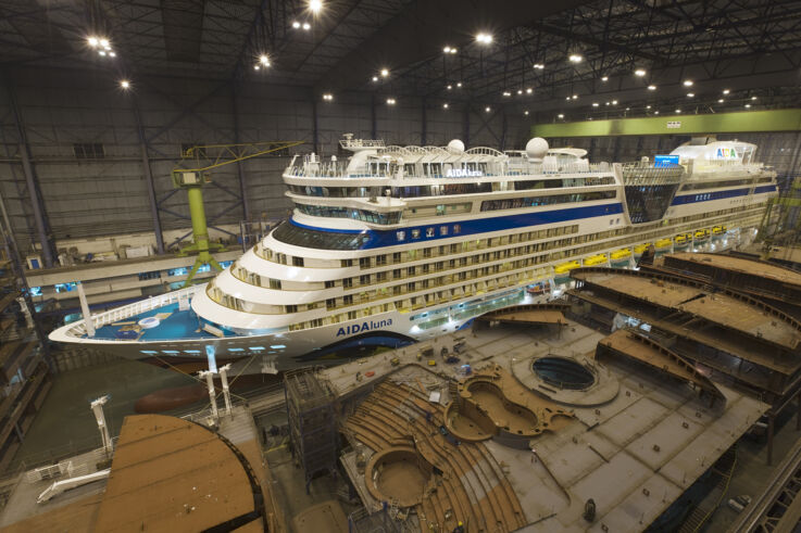AIDAluna in dry dock.
