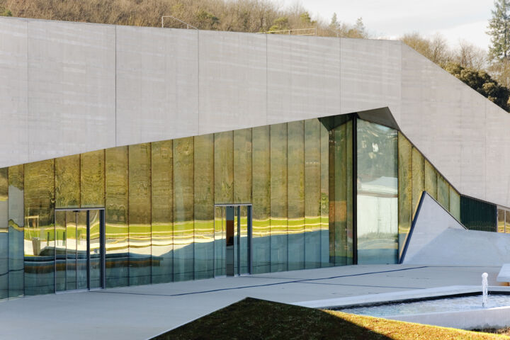 Glass façade of the International Centre for Cave Art, the Lascaux Cave
