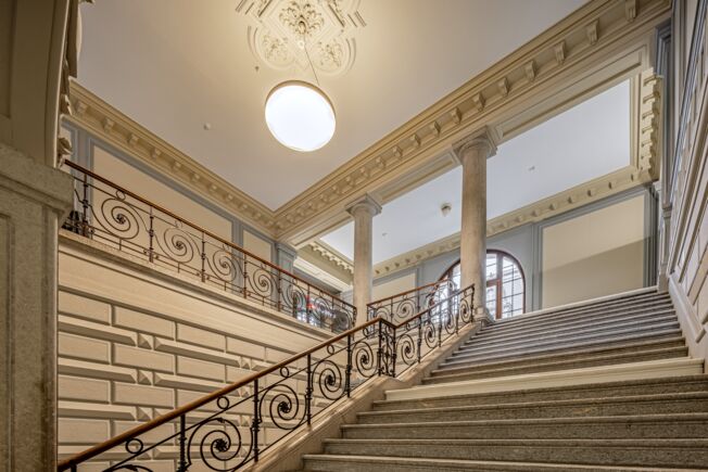 Inside Montreux Station Historical staircase Montreux railway station