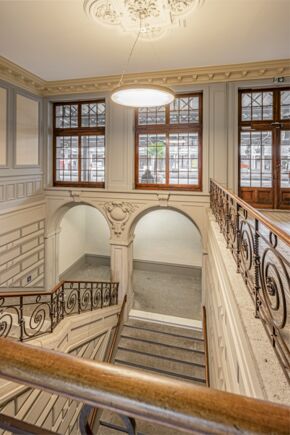 Inside Montreux Station Historical staircase Montreux railway station